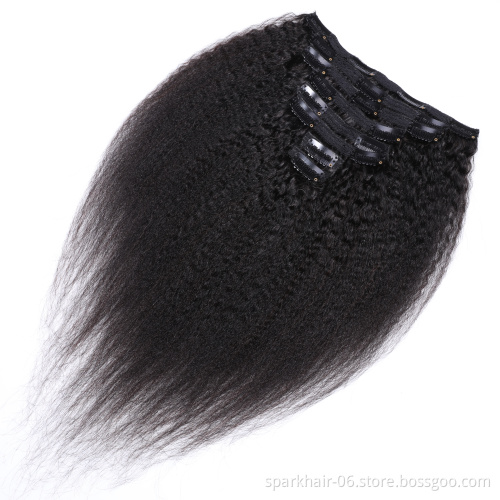 SPARK 100% Russian Human Remy Hair Clip ins Wholesale Invisible Seamless Clip in Hair Extension Human Hair
